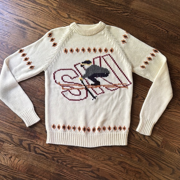 Vintage Sigallo Ski Design Cream Sweater - Picture 2 of 5